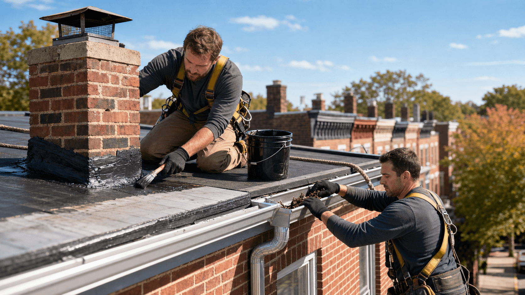 Gutters, Roof Drainage, and Chimney Waterproofing for Pittsburgh Rowhomes